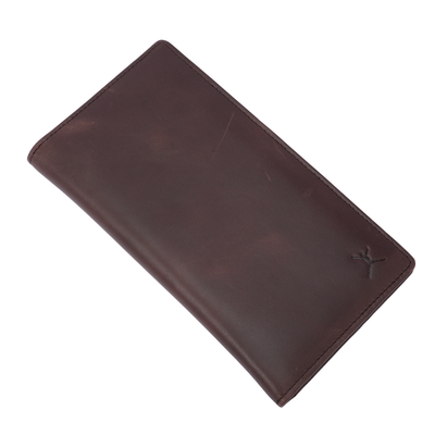Genuine Leather Ladies RFID Long Wallet - Coffee Brown