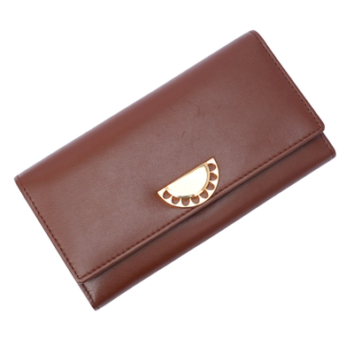 Italian Leather RFID Ladies Wallet - Tan