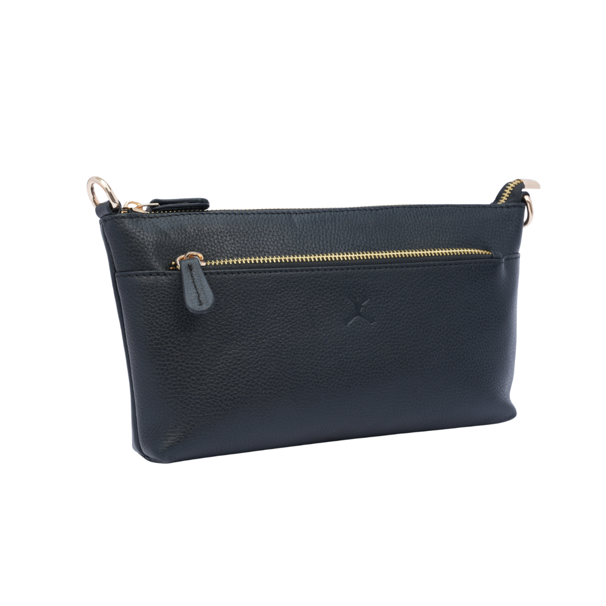 Italian Leather Ladies  Crossbody Handbag - Black