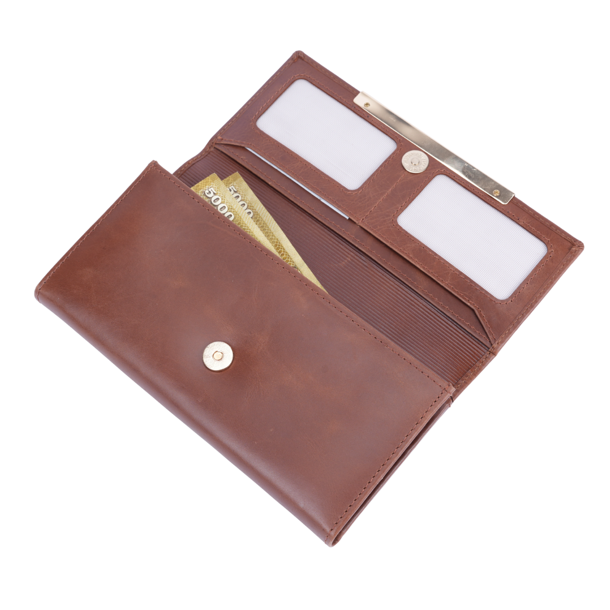 Italian Leather RFID Ladies Envelope Clutch Wallet - Tan