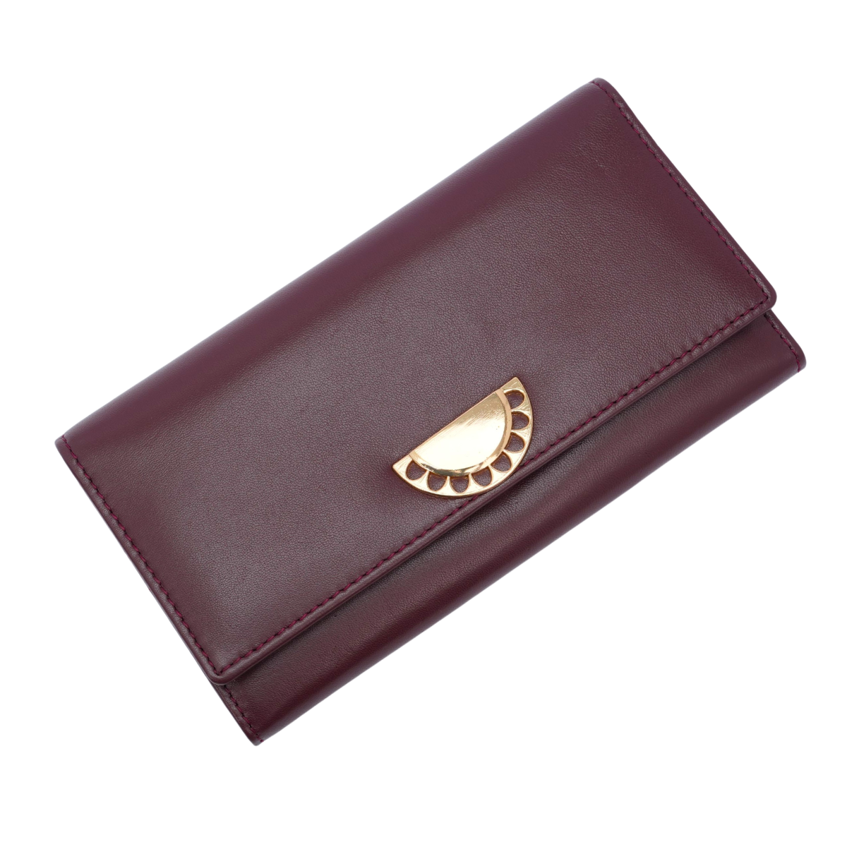 Italian Leather RFID Ladies Wallet - Burgundy