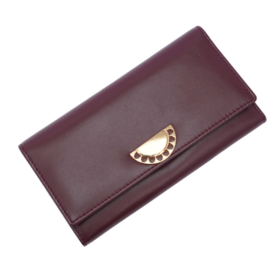 Italian Leather RFID Ladies Wallet - Burgundy