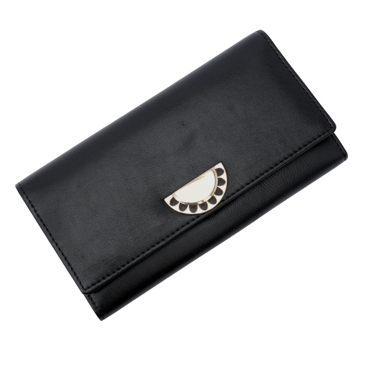 Italian Leather RFID Ladies Wallet - Black