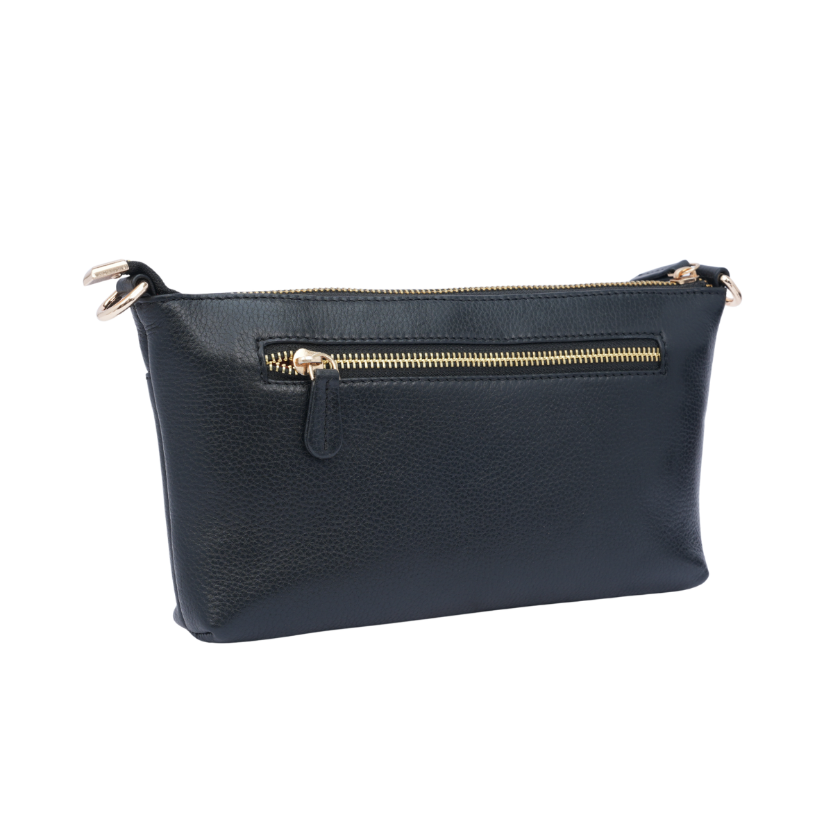 Italian Leather Ladies  Crossbody Handbag - Black
