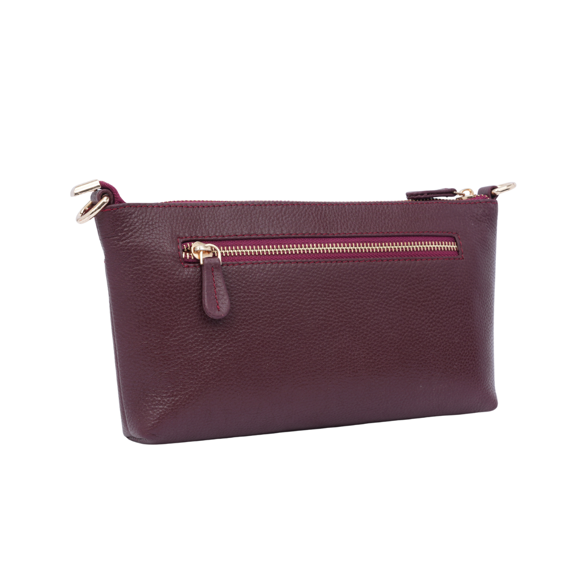 Italian Leather Ladies  Crossbody Handbag - Burgundy