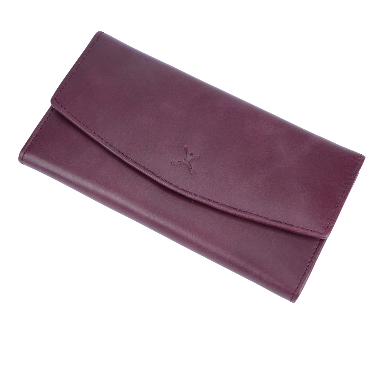 Italian Leather RFID Ladies Tri Fold Envelope Wallet - Burgundy