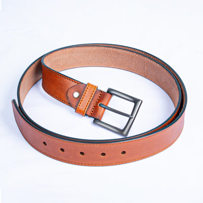 Gents Casual Plus Size Leather Belt - Tan