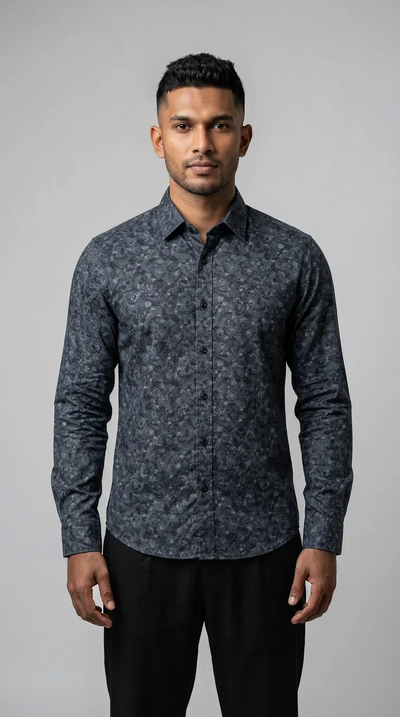 Slim Fit Printed L/S Shirt