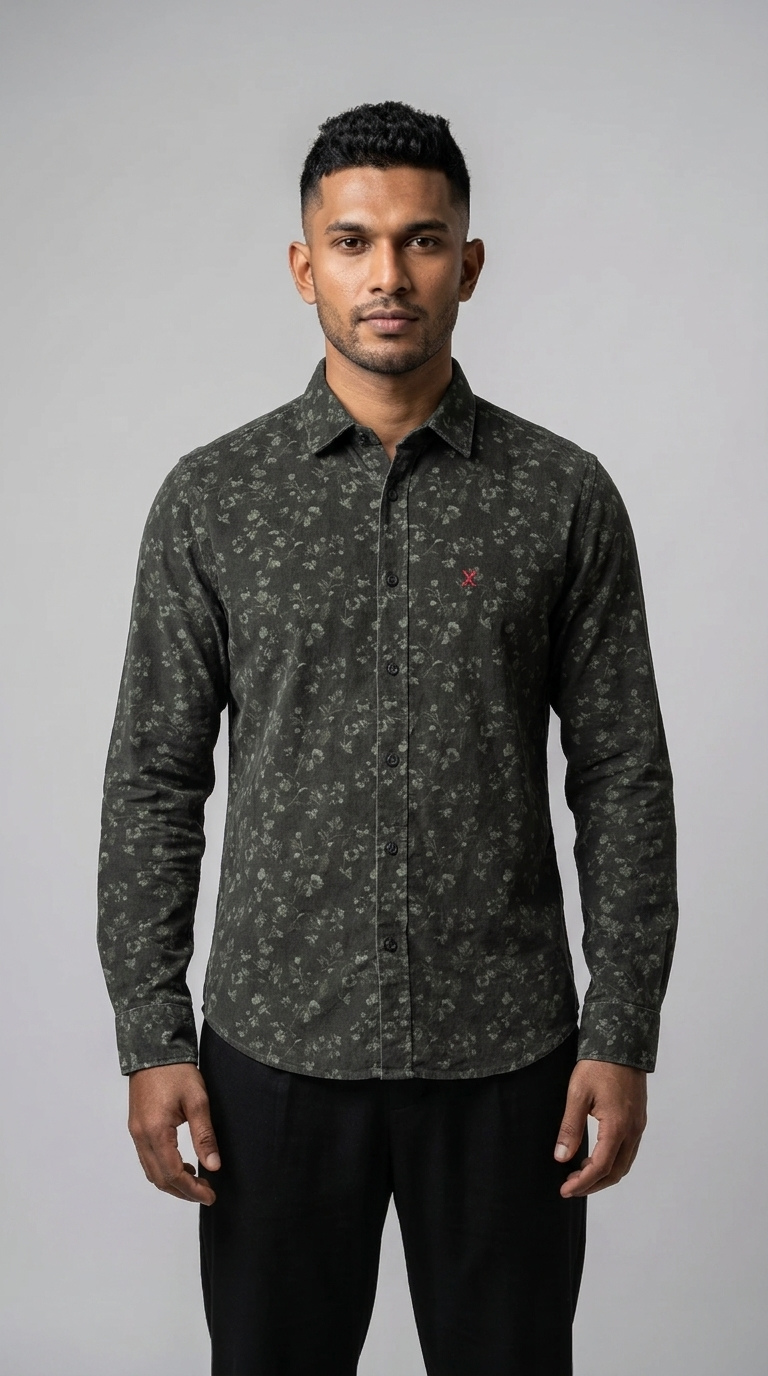 Slim Fit Printed L/S Shirt
