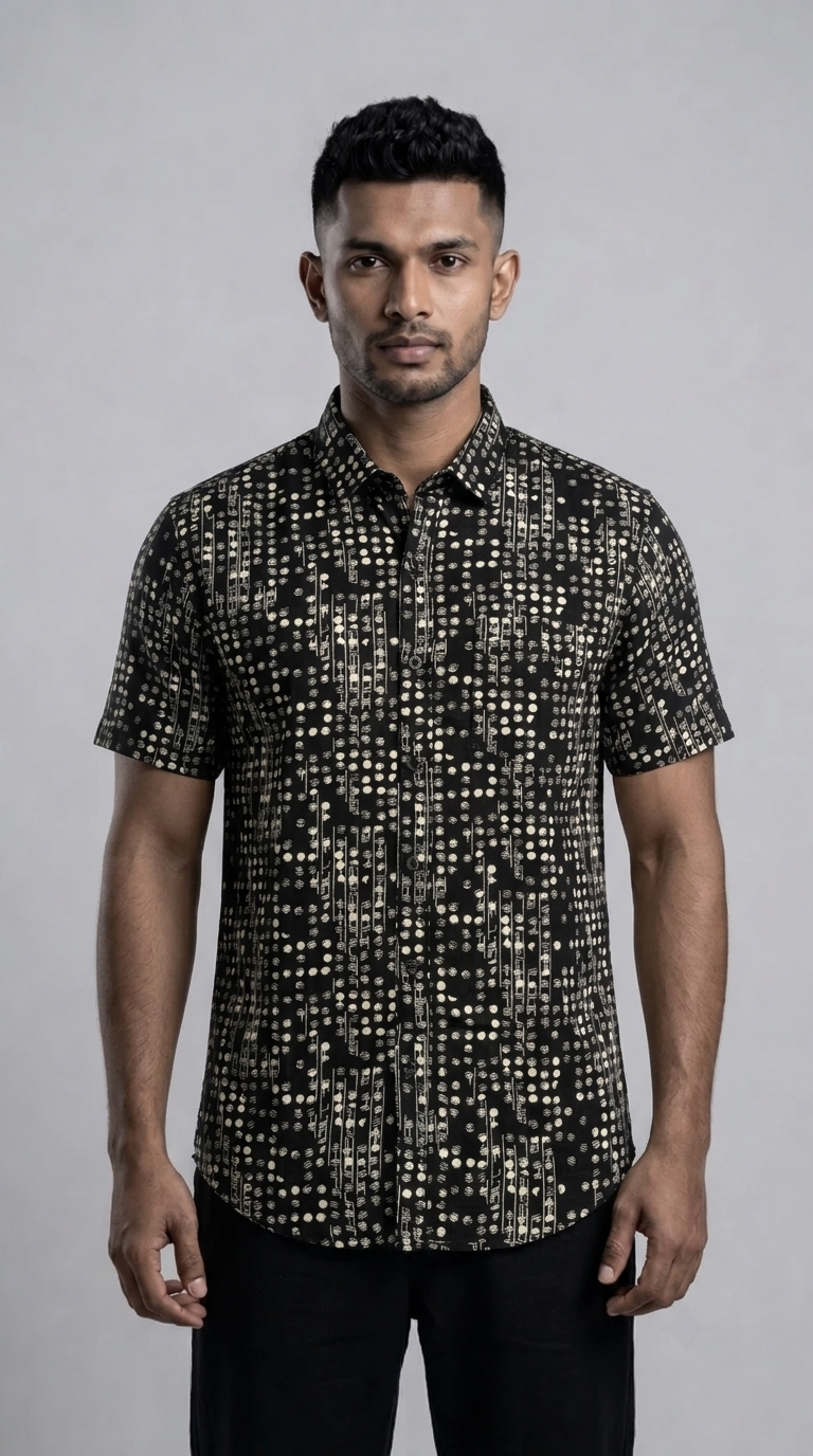 Slim Fit Printed Short Sleeve Shirt
