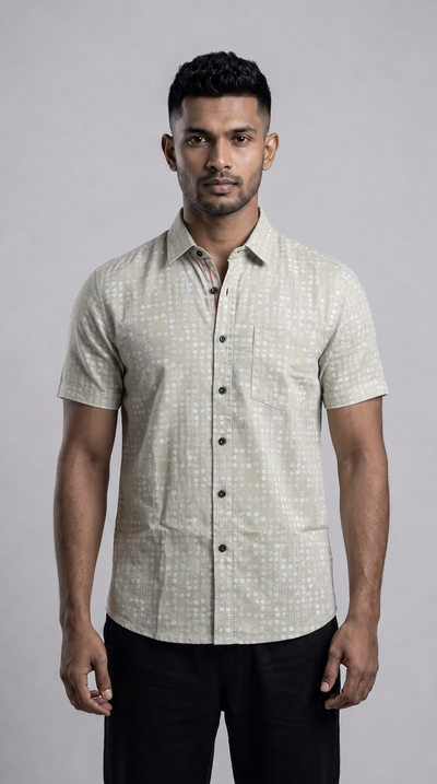 Slim Fit Printed Short Sleeve Shirt