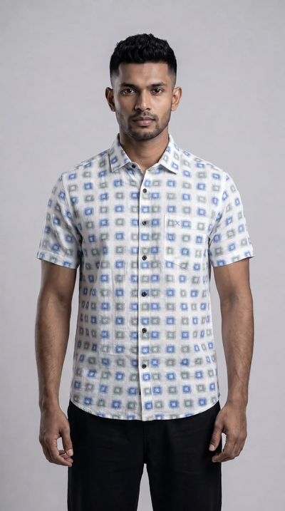 Slim Fit Printed Short Sleeve Shirt