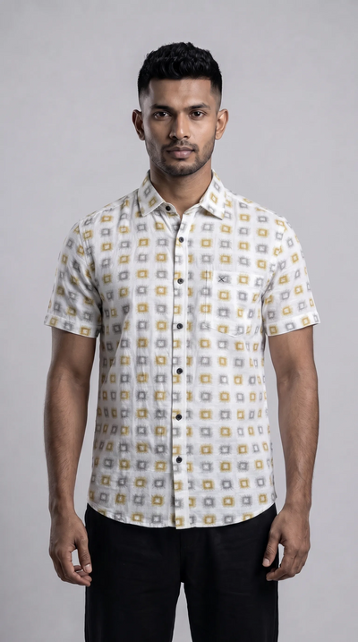 Slim Fit Printed Short Sleeve Shirt