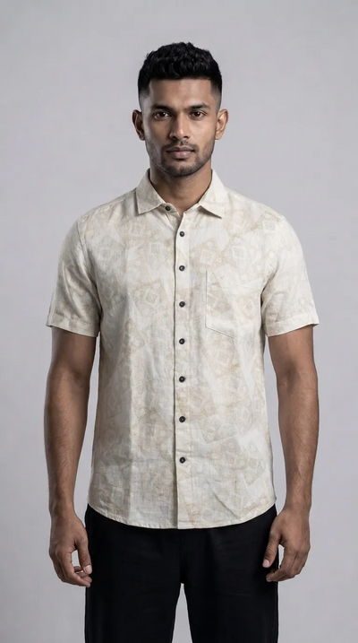 Slim Fit Printed Short Sleeve Shirt