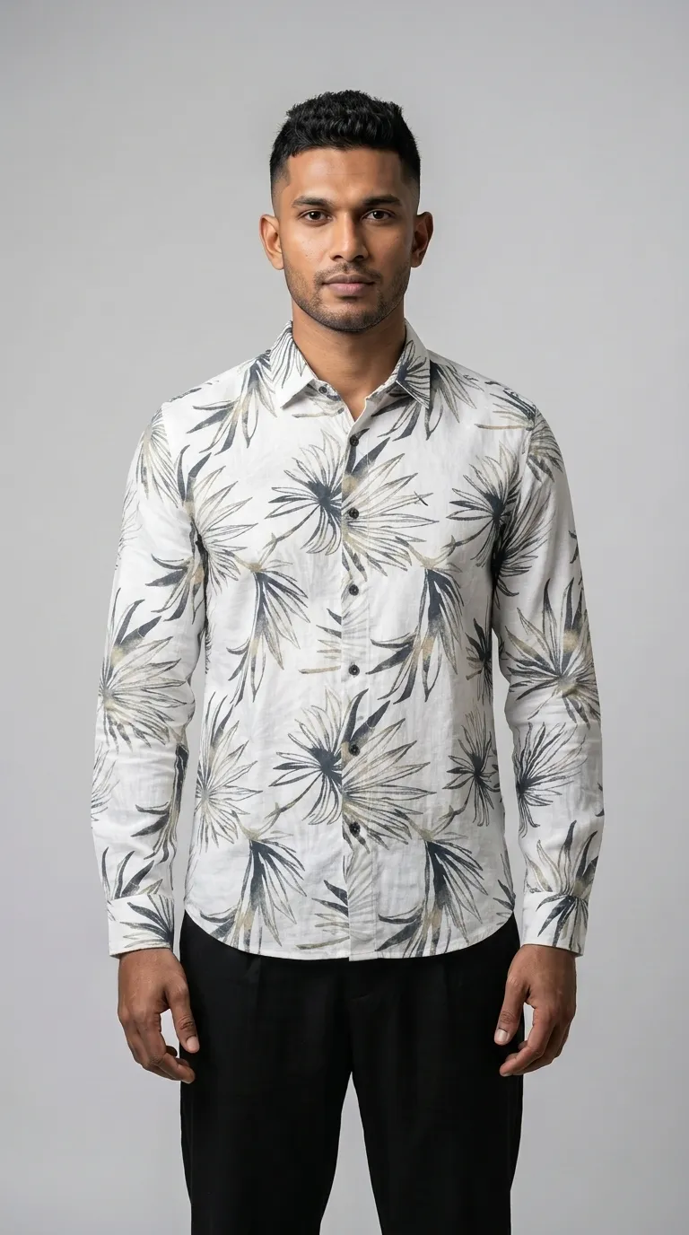 Slim Fit Printed L/S Shirt