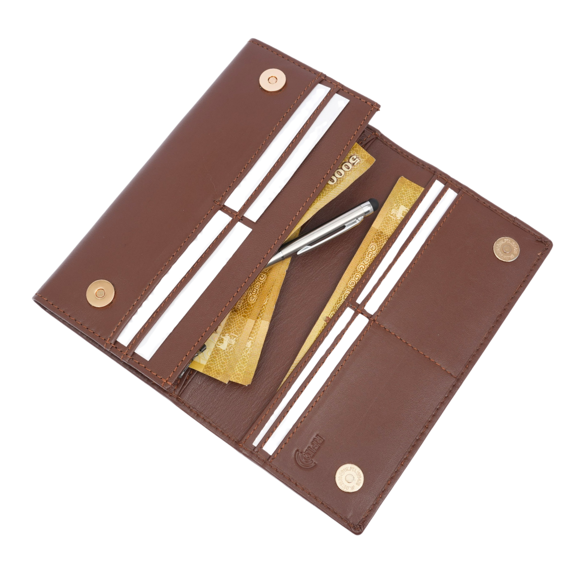 Italian Leather RFID Ladies Wallet - Tan