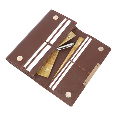 Italian Leather RFID Ladies Wallet - Tan