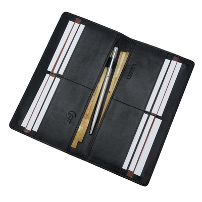 Genuine Leather Ladies RFID Long Wallet - Black