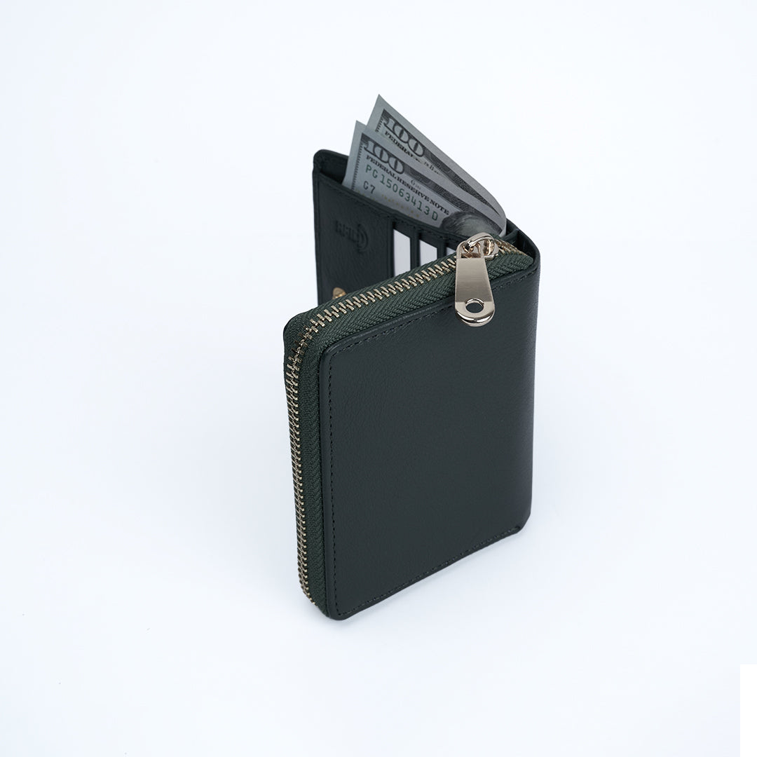 Italian Leather Ladies Wallet - Green