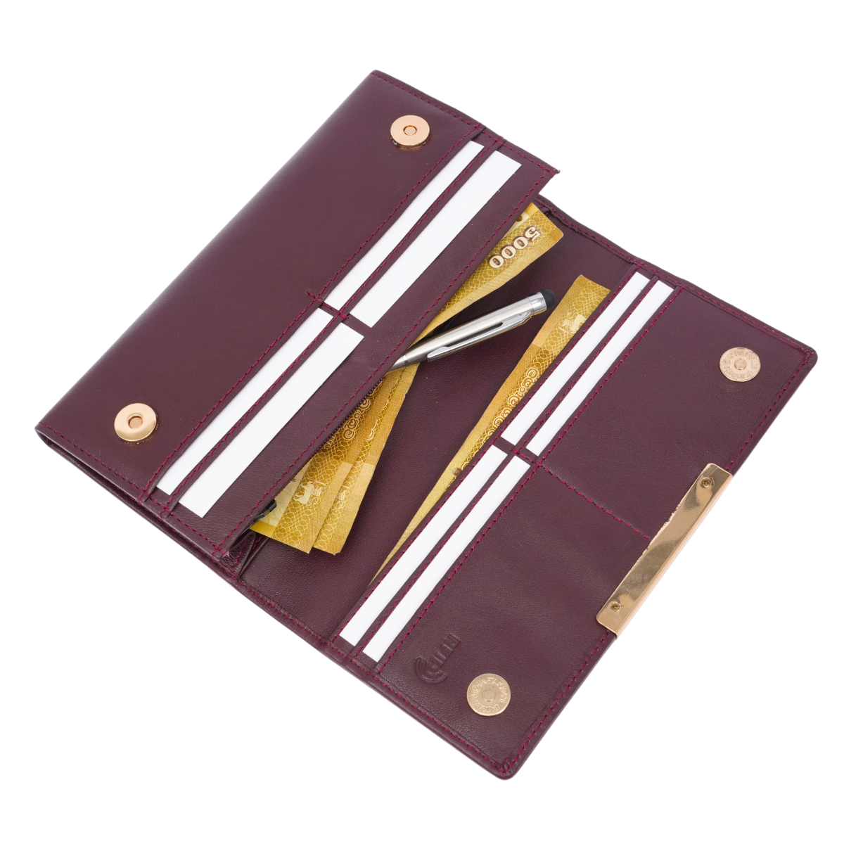 Italian Leather RFID Ladies Wallet - Burgundy