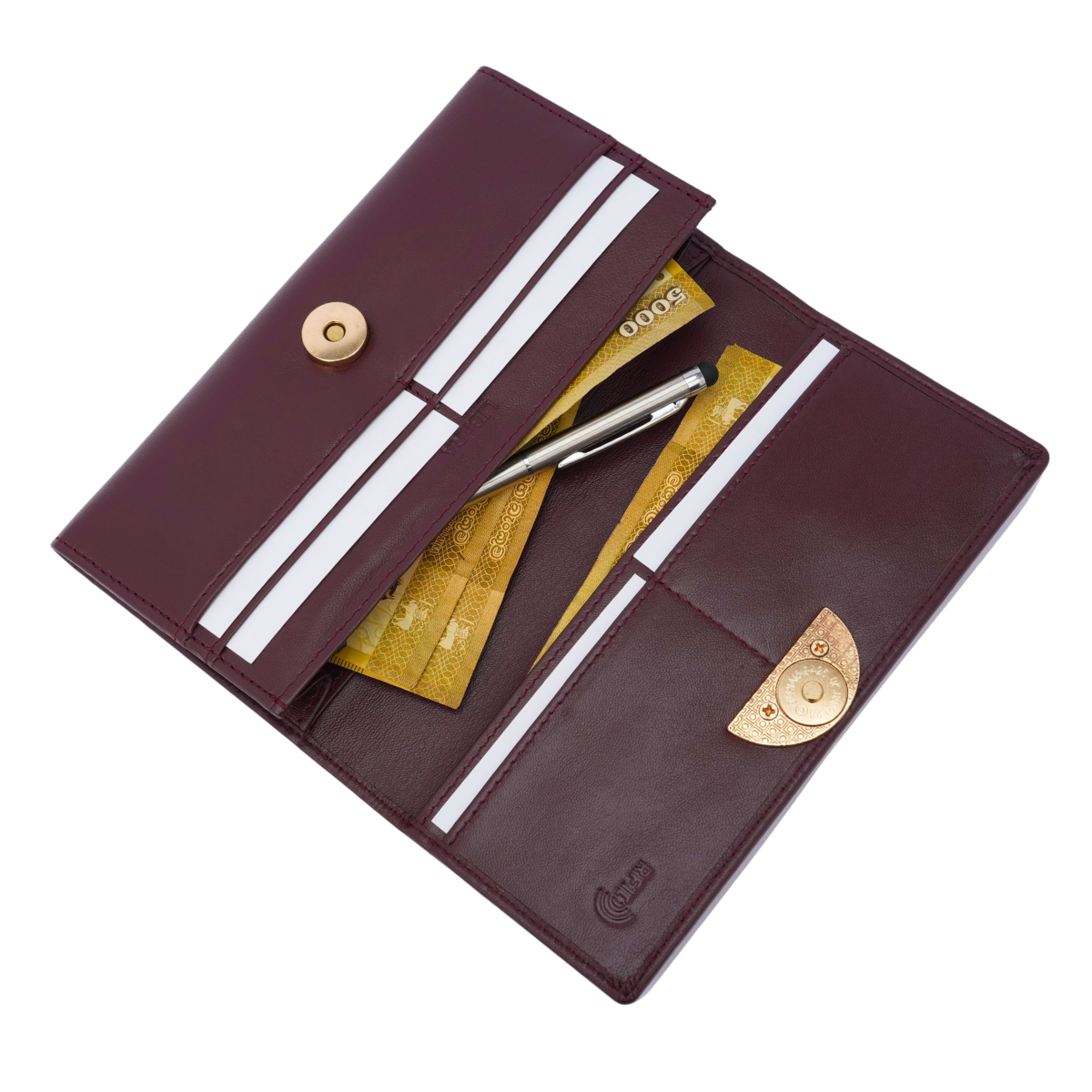 Italian Leather RFID Ladies Wallet - Burgundy
