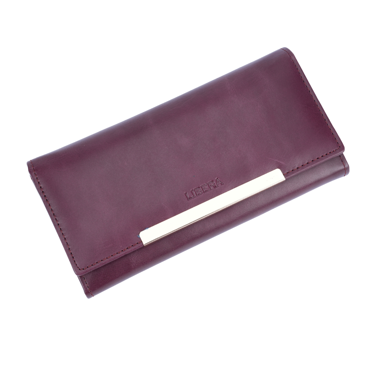 Italian Leather RFID Ladies Envelope Clutch Wallet - Burgundy
