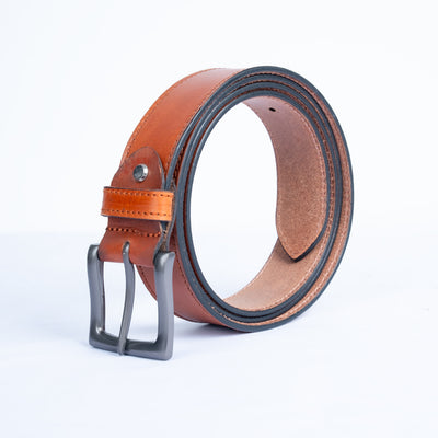 Gents Casual Plus Size Leather Belt - Tan