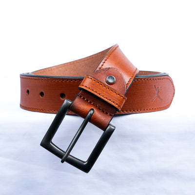 Gents Casual Plus Size Leather Belt - Tan