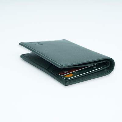 Genuine Leather Card Wallet - Green