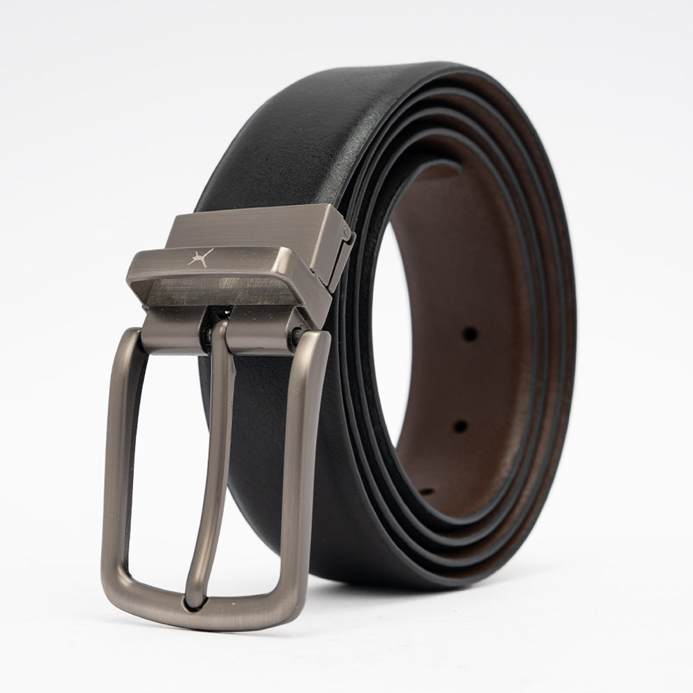 Genuine Leather Reversible Standard Lock Belt - Black / Dark Brown