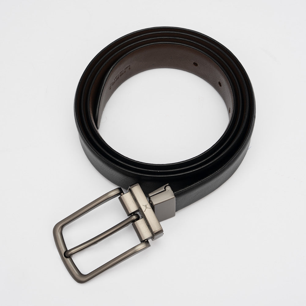 Genuine Leather Reversible Standard Lock Belt - Black / Dark Brown