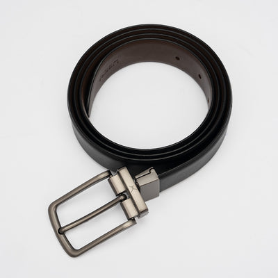 Genuine Leather Reversible Standard Lock Belt - Black / Dark Brown