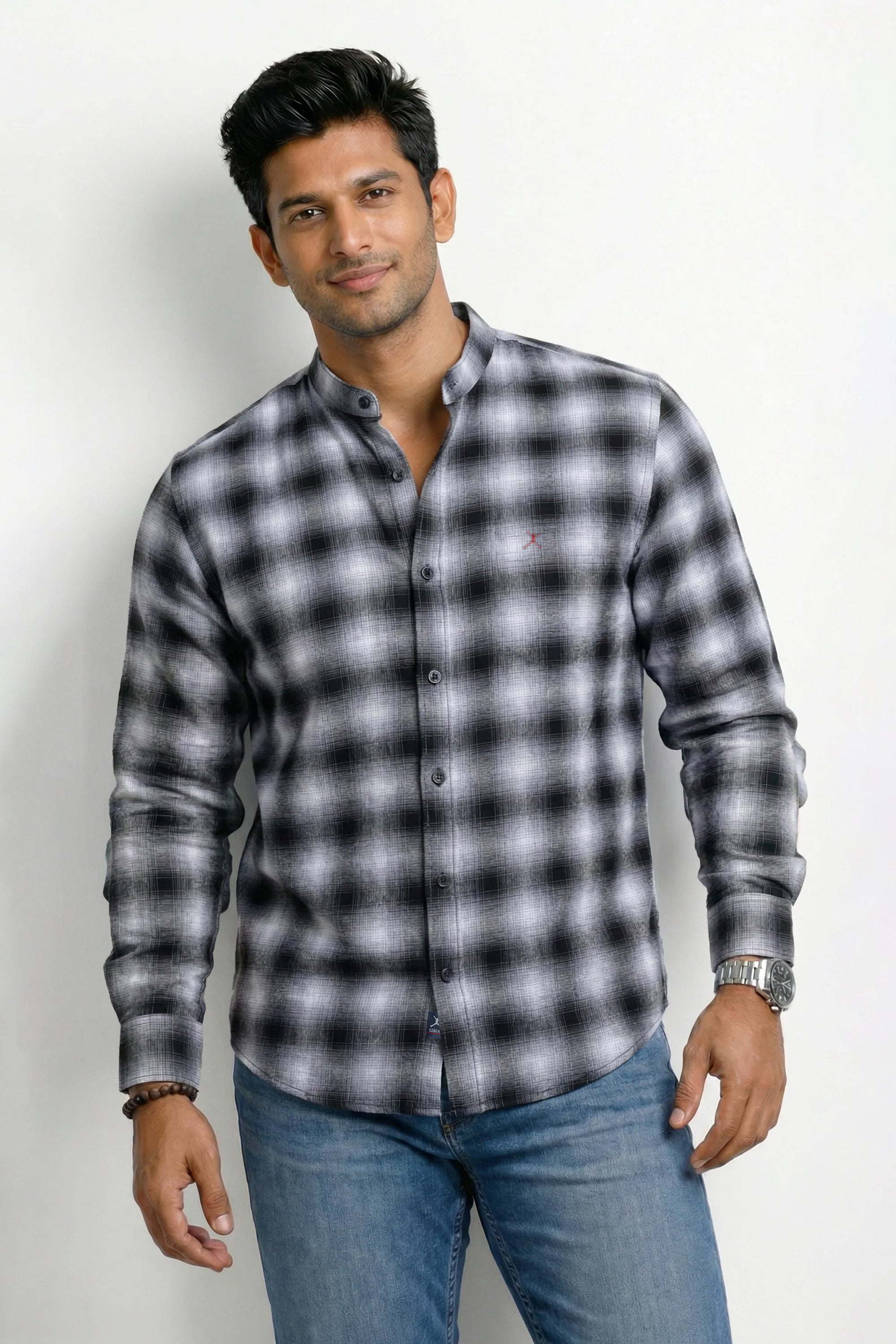 Slim Fit Cotton Check L/S Shirt