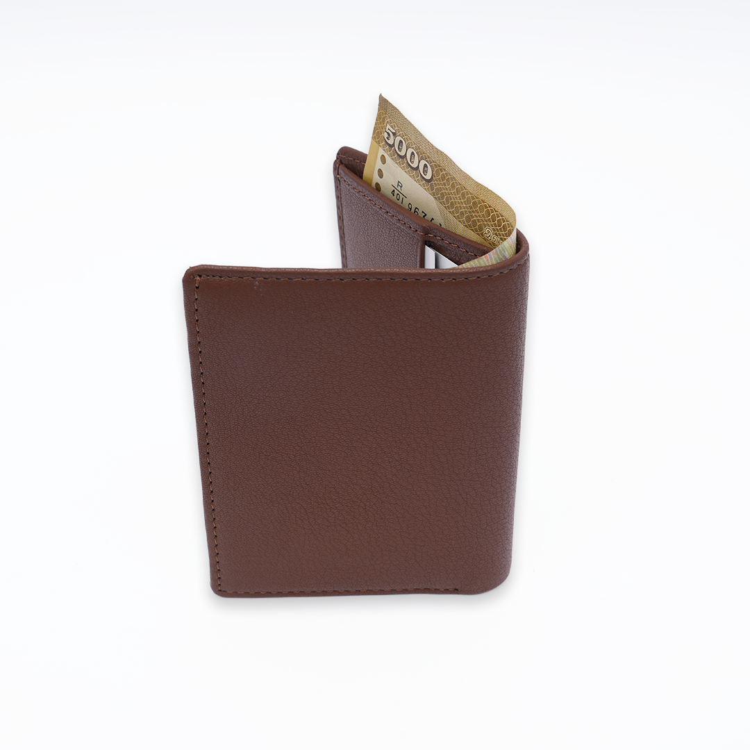 Genuine Leather Card Wallet - Tan