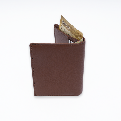 Genuine Leather Card Wallet - Tan