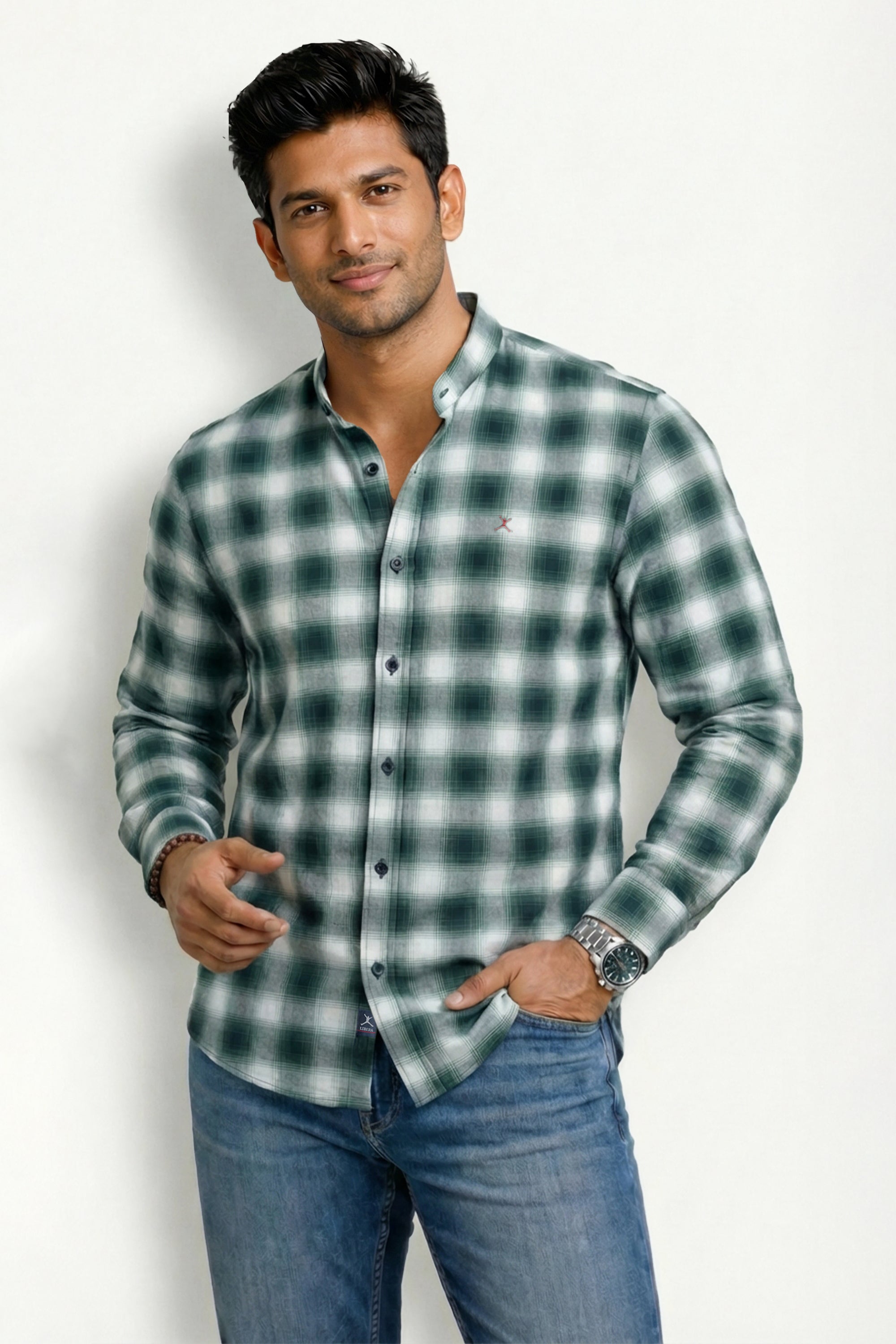 Slim Fit Cotton Check L/S Shirt