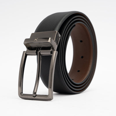 Genuine Leather Reversible Standard Lock Belt - Black / Brown