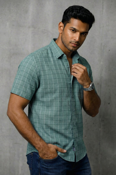 Slim Fit Cotton Check S/S Shirt