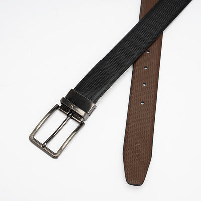 Genuine Leather Reversible Standard Lock Belt - Black / Brown