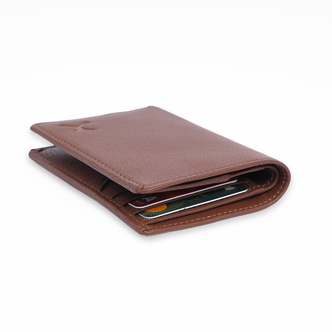 Genuine Leather Card Wallet - Tan