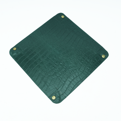 Italian Leather Tray Large - Green