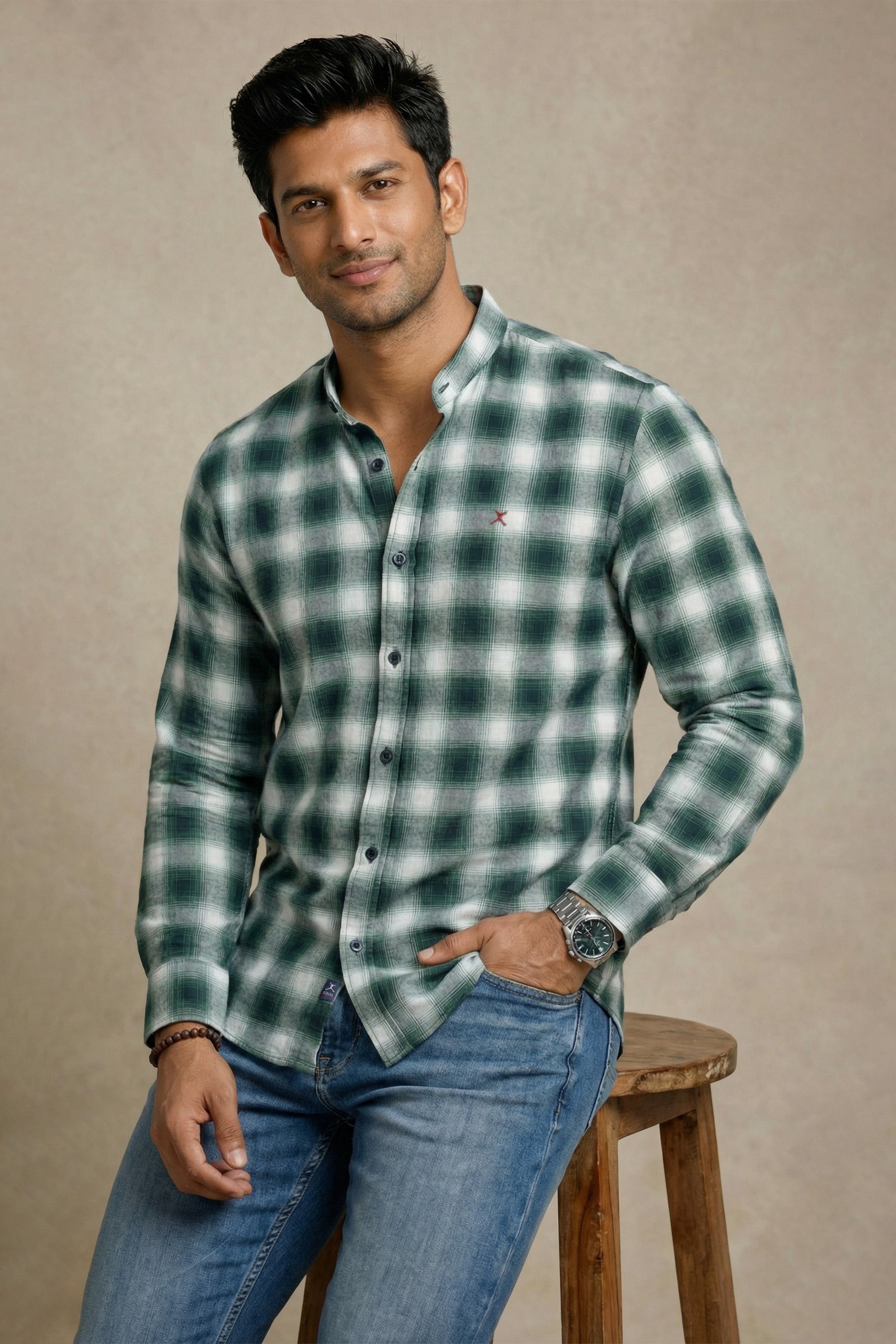 Slim Fit Cotton Check L/S Shirt