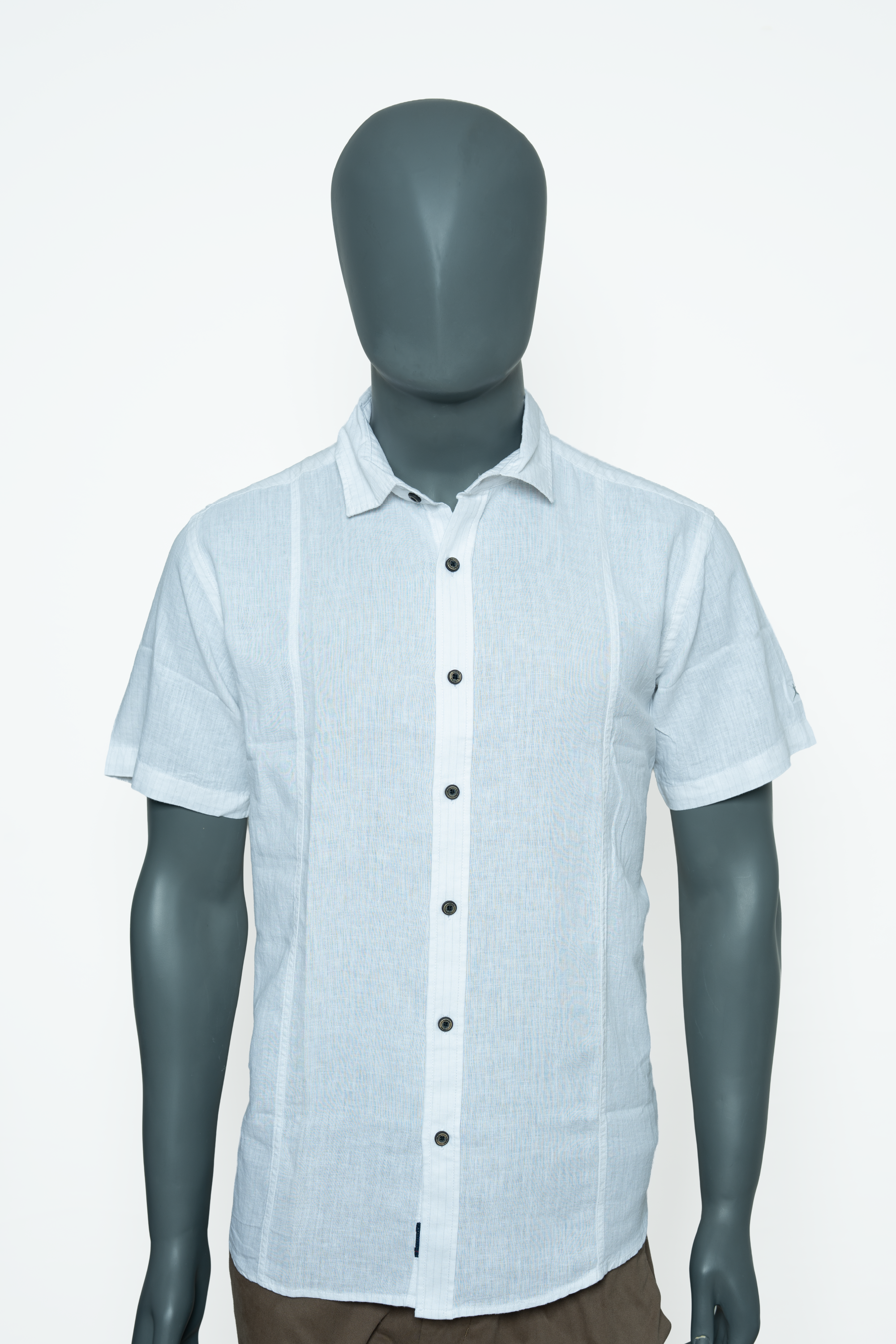 Slim Fit  Plain Stripe Shirt - S/S