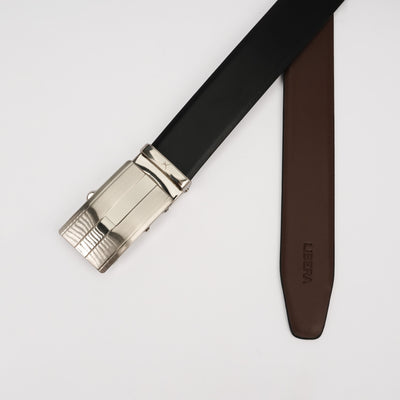 Genuine Leather Auto Lock Belt - Black | Dark Tan