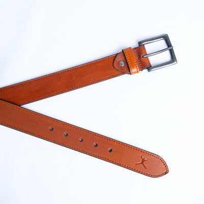 Gents Casual Plus Size Leather Belt - Tan