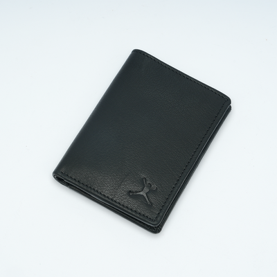 Genuine Leather Card Wallet - Black