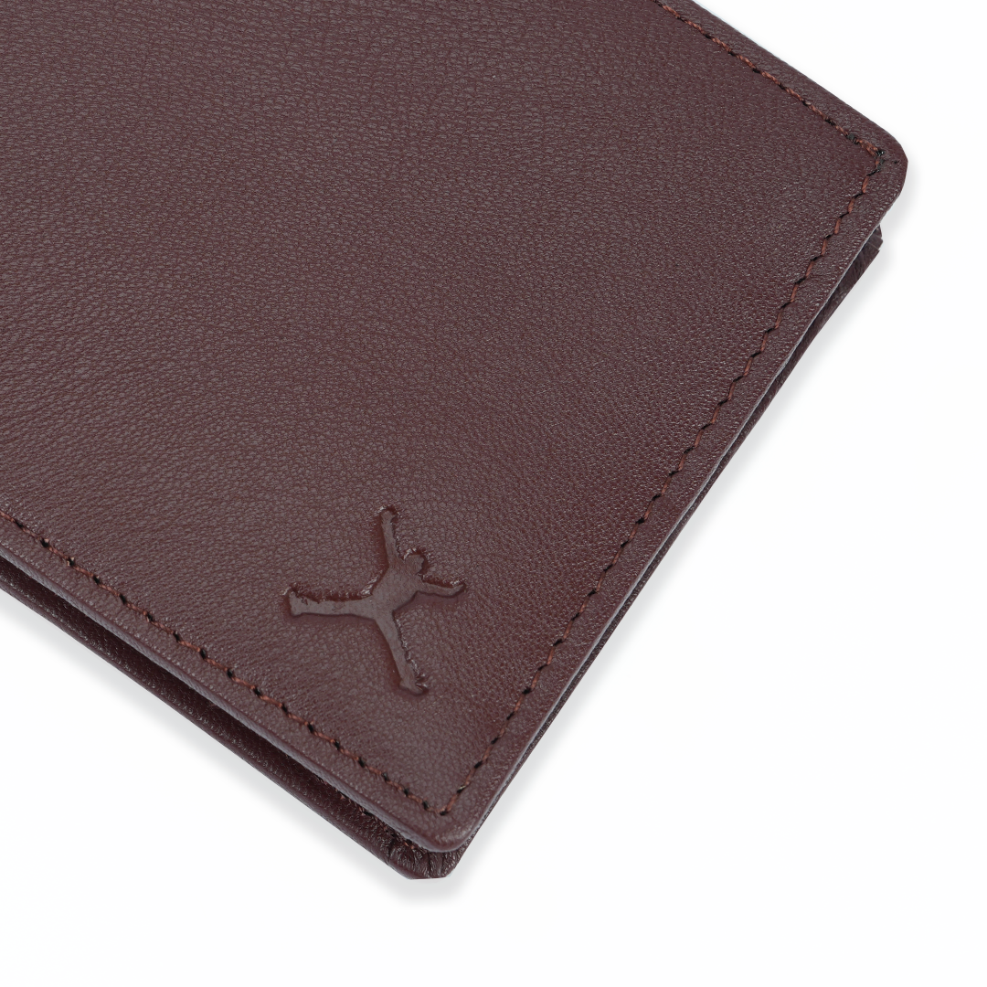 Genuine Leather RFID Wallet - Burgundy