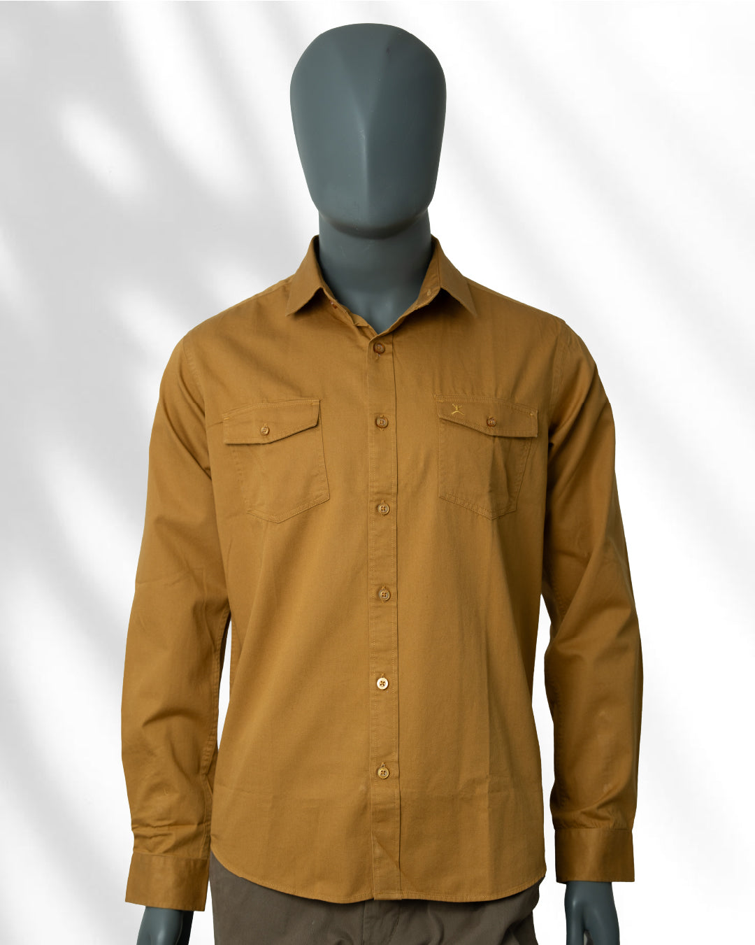 Slim Fit Double Pocket Plain Shirt - L/S