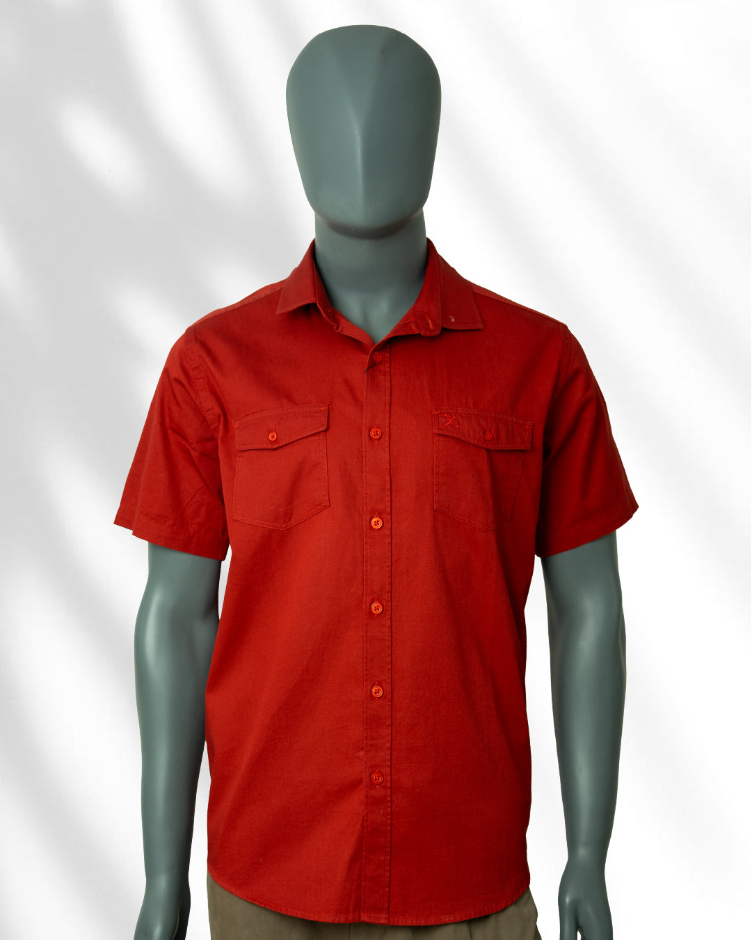 Slim Fit Double Pocket Plain Shirt - S/S