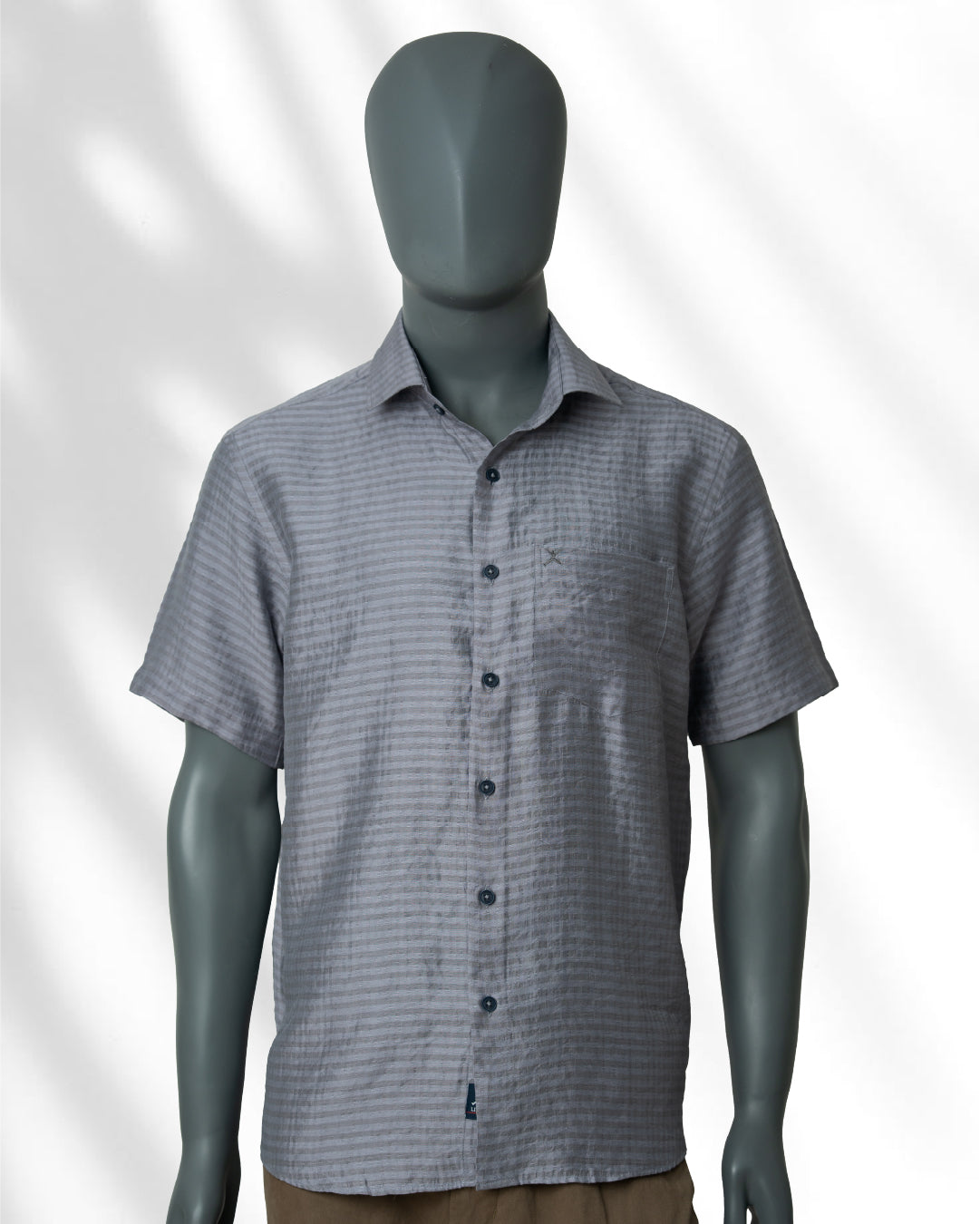 Slim Fit  Stripe Plain Shirt - S/S